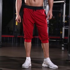 Gym Shorts Men's Drawstring Sweatpants Fashion Cargo Short Men Cropped TrousersN