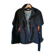 Rocha John Rocha Cappotto donna nero in lana con cintura allacciata S