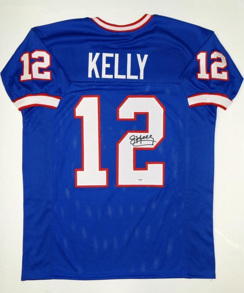 Jim Kelly Autographed Signed Blue Pro Style Jersey- PSA/DNA Authenticated 
