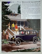 Vintage 1930 Ford Model A Fordor Sedan Original Print Ad Artwork 26x33cm Mcm