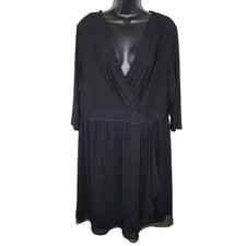 Lane Bryant Black Chiffon knee length dress Size 18