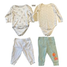 Carter's Kyle & Deena Baby Bodysuit Pants 3M-6M White Stars LongSleeve Boys Girl