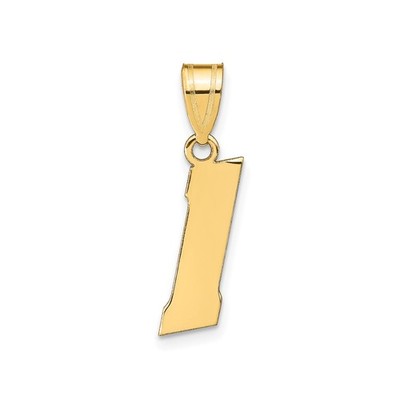 14k Gelbgold Vermont Anhänger Halskette Charm Zustand Umriss minimalistischer Schmuck