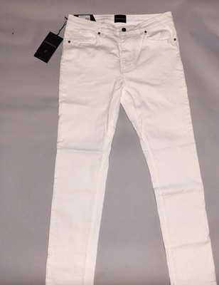 Abrand A Dropped Skinny White Riot Jeans Mens W32 White Denim NWT RRP $129.95