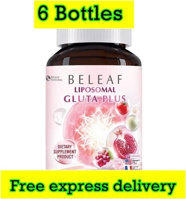 6 X Beleaf Liposomal Gluta Plus Antioxidant Anti-Aging Nourish White Bright Skin