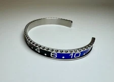 Black Blue Batman GMT Bezel Style Bangle Bracelet Stainless Steel Bruce Wayne