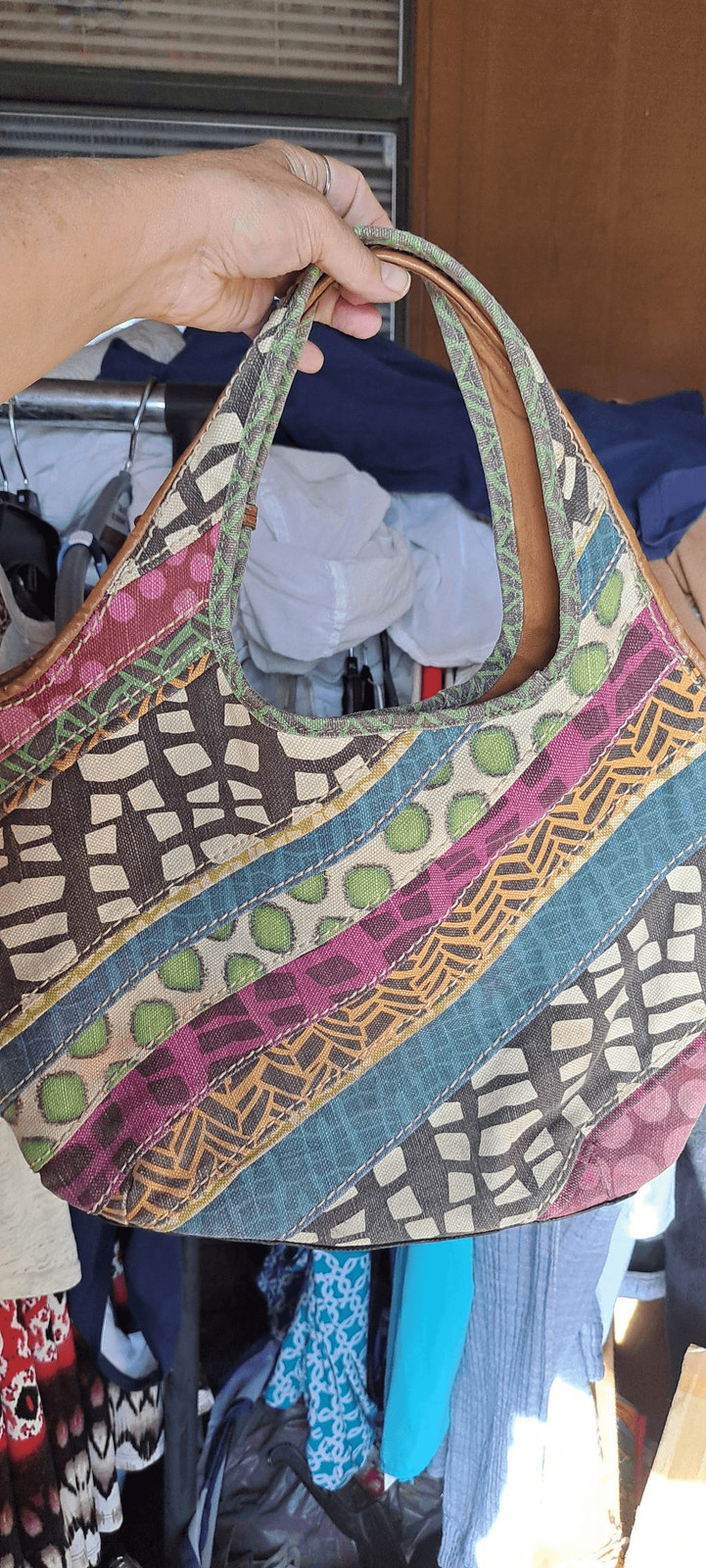 Fossil Keyper Patchwork Boho Bag Purse 2000's - image 2