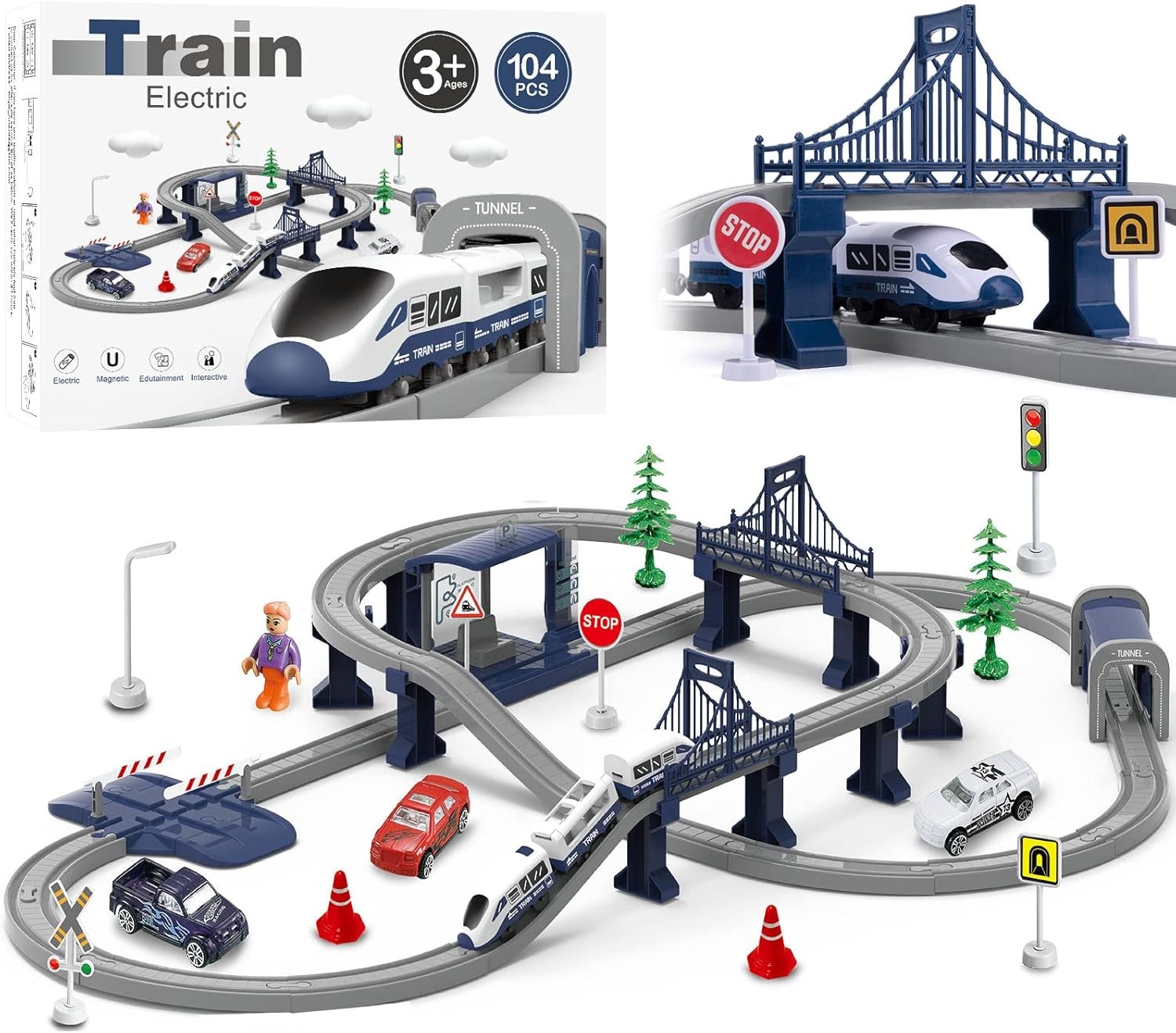 S For Boys 4-7, Battery Operated Set With Tracks(magnetic...