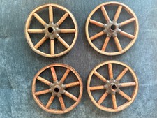 Vintage Wooden Wheels from Child's Wagon (9.5 in diameter ) Set of 4  