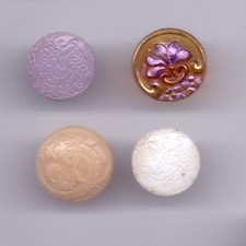 4 gorgeous Victorian glass buttons