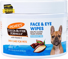 Palmer’S for Pets Face and Eye Dog Wipes with Cocoa Butter, Gentle Tear Stain an