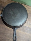 Wagner Ware Cast Iron #9 Early Logo Skillet with Outside Heat Ring HTF