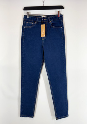NASTY GAL Clot Skinny Stretch Damen EU 36 Jeans Blau Zip Fly