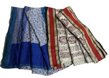 Bridal Indian Saree Women Wrap Vintage Silk Sari Craft Fabric Wedding Dress 5YD