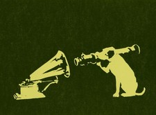 Banksy Hund mit Bazooka Grammophon - A3 Druck Poster