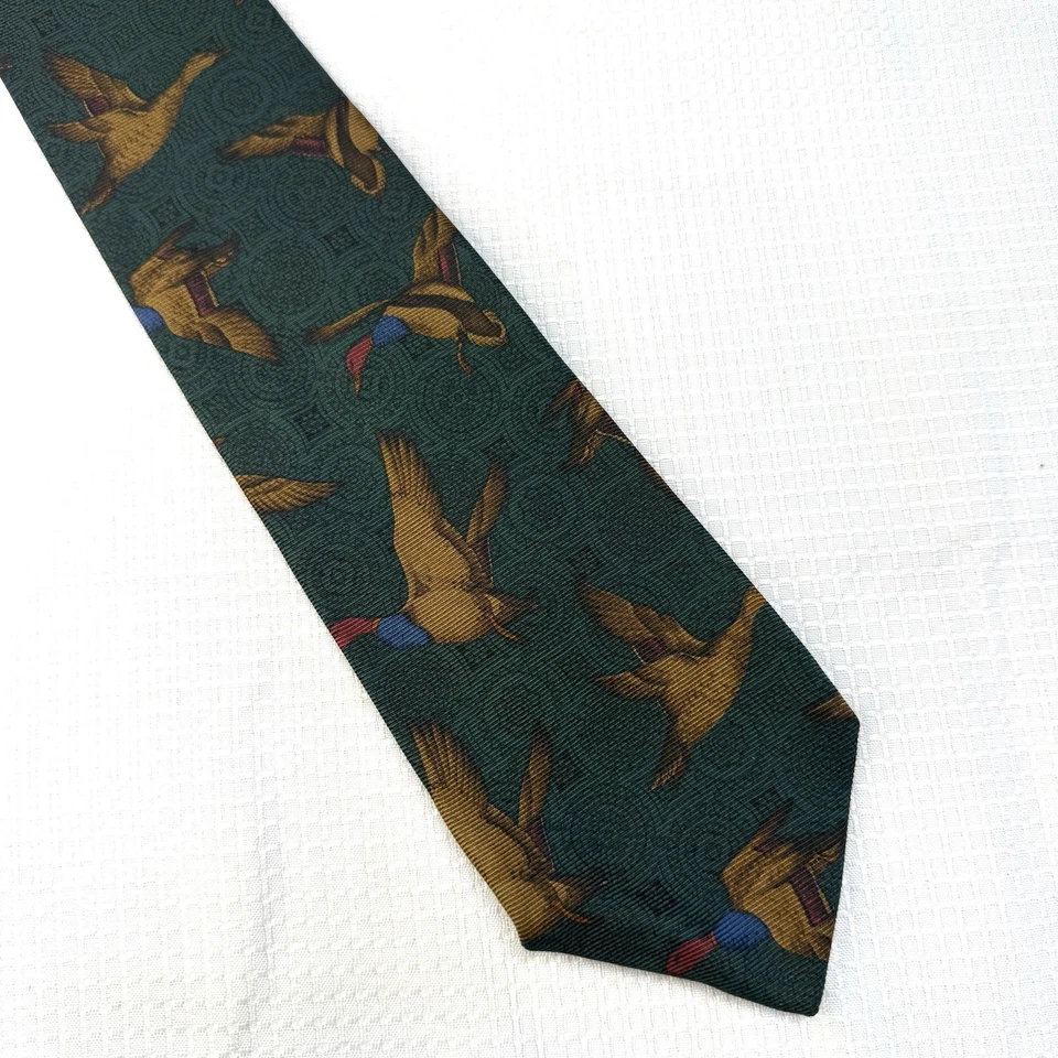 Corbata de brocado de seda faisanes dorados de colección Robert Talbott Best Of Class Foto 2 de 4