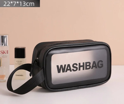 1 Stück Schwarz Transparent Tragbar Frauen Reise Kulturtasche Wasserdicht Make-up Aufbewahrung P