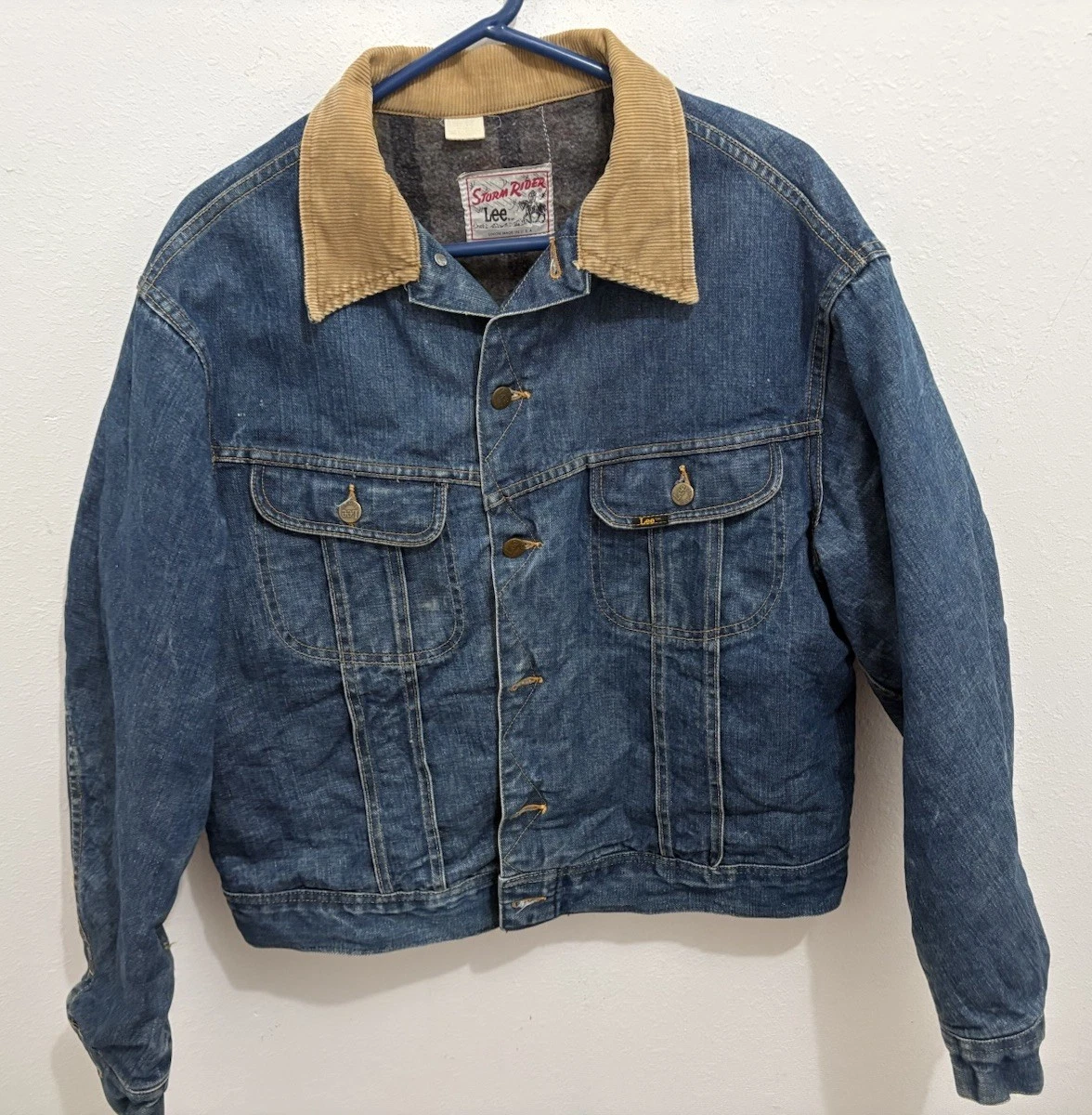 Vintage 60s 70s Lee Storm Rider Denim Jacket Sanforized - Union Made Dark Denim!