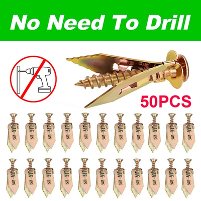 #ad #ad 50x Drywall Self Drilling Anchors Screws Wall Anchor Expansion Hooks Heavy Duty $7.75