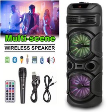 Dual 8'' Portable 1800W Bluetooth Speaker Festival PA LED Stereo System Speaker