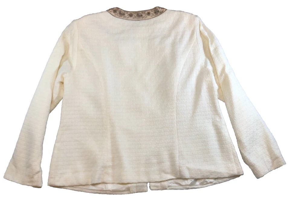 Dialogue женщин Blazer размер 18 Вт слоновой кости вышитый бисером наплечные подушечки с подкладкой новый с Ярлыками - Изображение 4 из 4