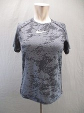 NIKE DRI-FIT Size L Boys Gray Crew Neck Short Sleeve Slim Athletic T-Shirt 499