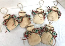 Christmas/Angel/Green-Red Fabric Wings /Tree Ornament/Primitive/Farmhouse/Grunge