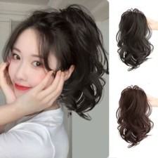 Daily Short Wavy Hair Ponytail Clip In Natural As Human Claw On Pony Tail False