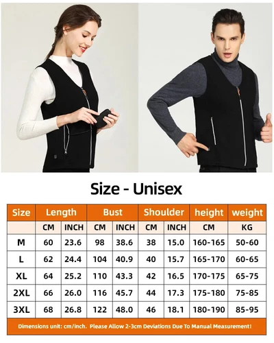 Heated Vest Men USB Electric Heating Vest Women Smart Rechargeable Heated Jacket - Bild 13 von 15