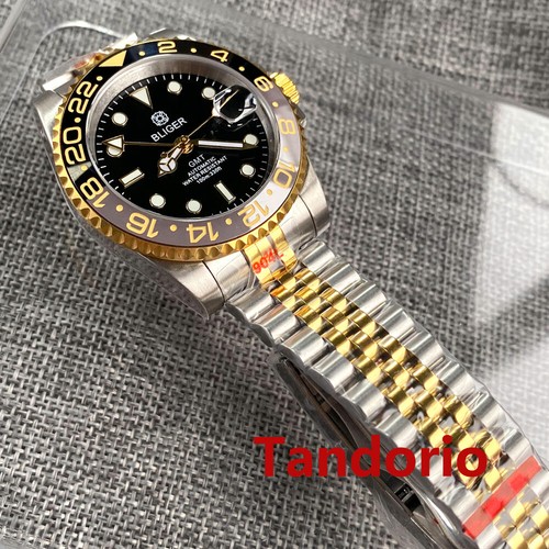 40mm Two Tone Sapphire Glass Japan NH34A GMT Function Automatic Gold Men Watch - Picture 12 of 22