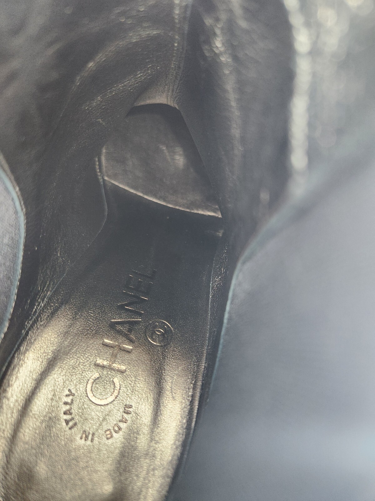 Chanel Interlocking CC Cap Toe Metallic Leather B… - image 14