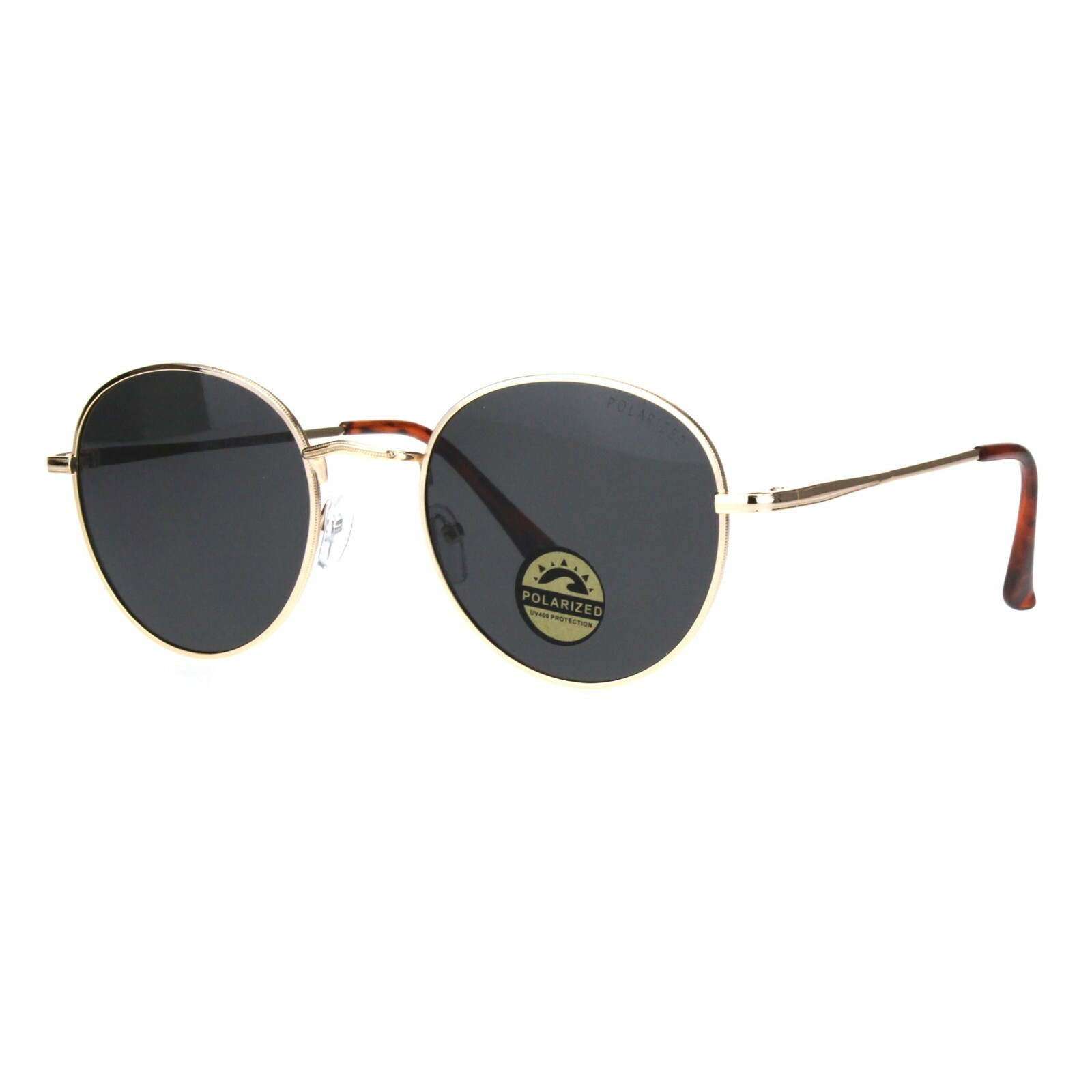 Polarized Lens Sunglasses Vintage Fashion Round Light Metal Frame UV400