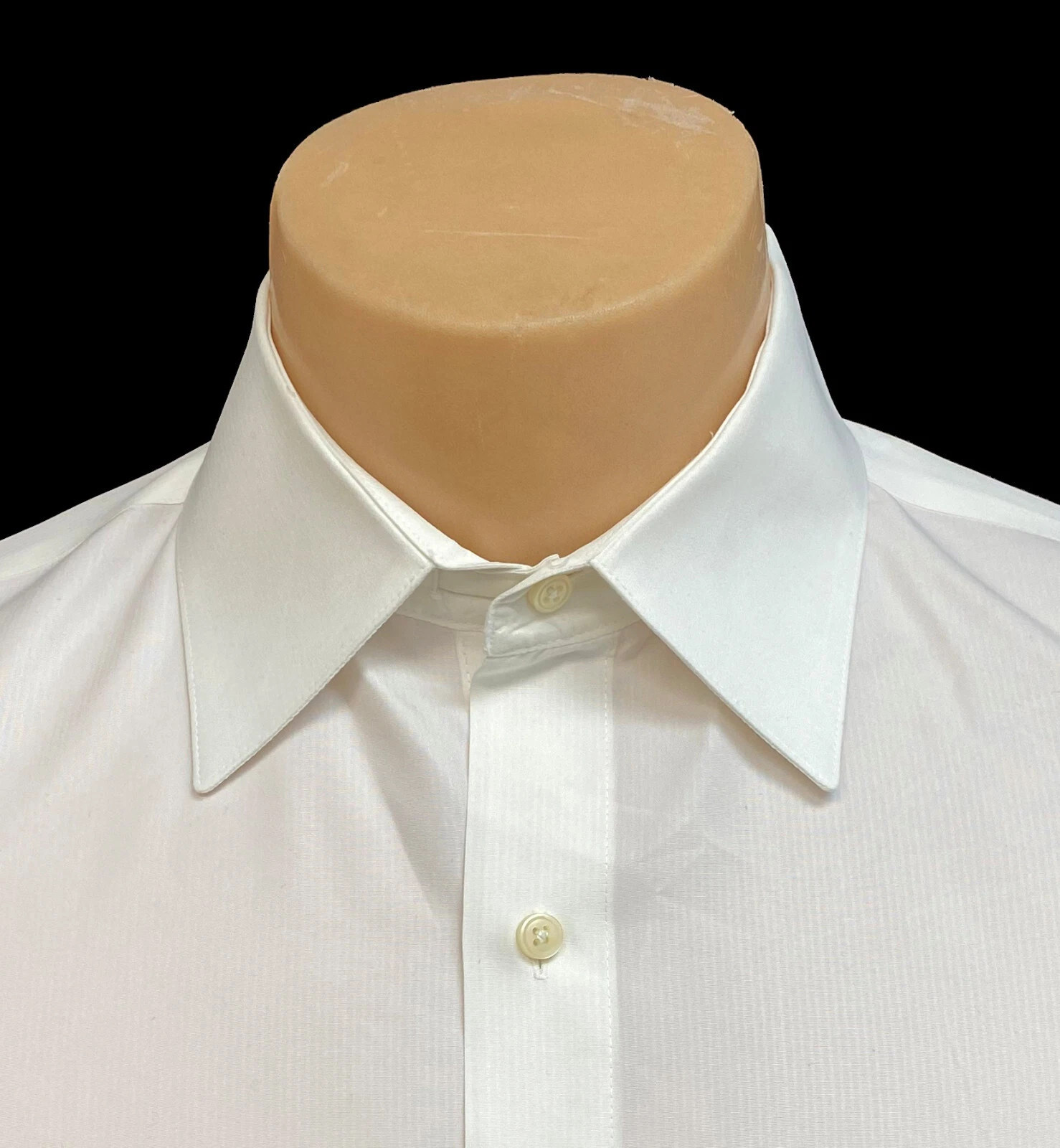 OFF WHITE Camicia elegante uomo avorio bianco sporco con righe sussurrate taglia XL 17 17 5 36 37