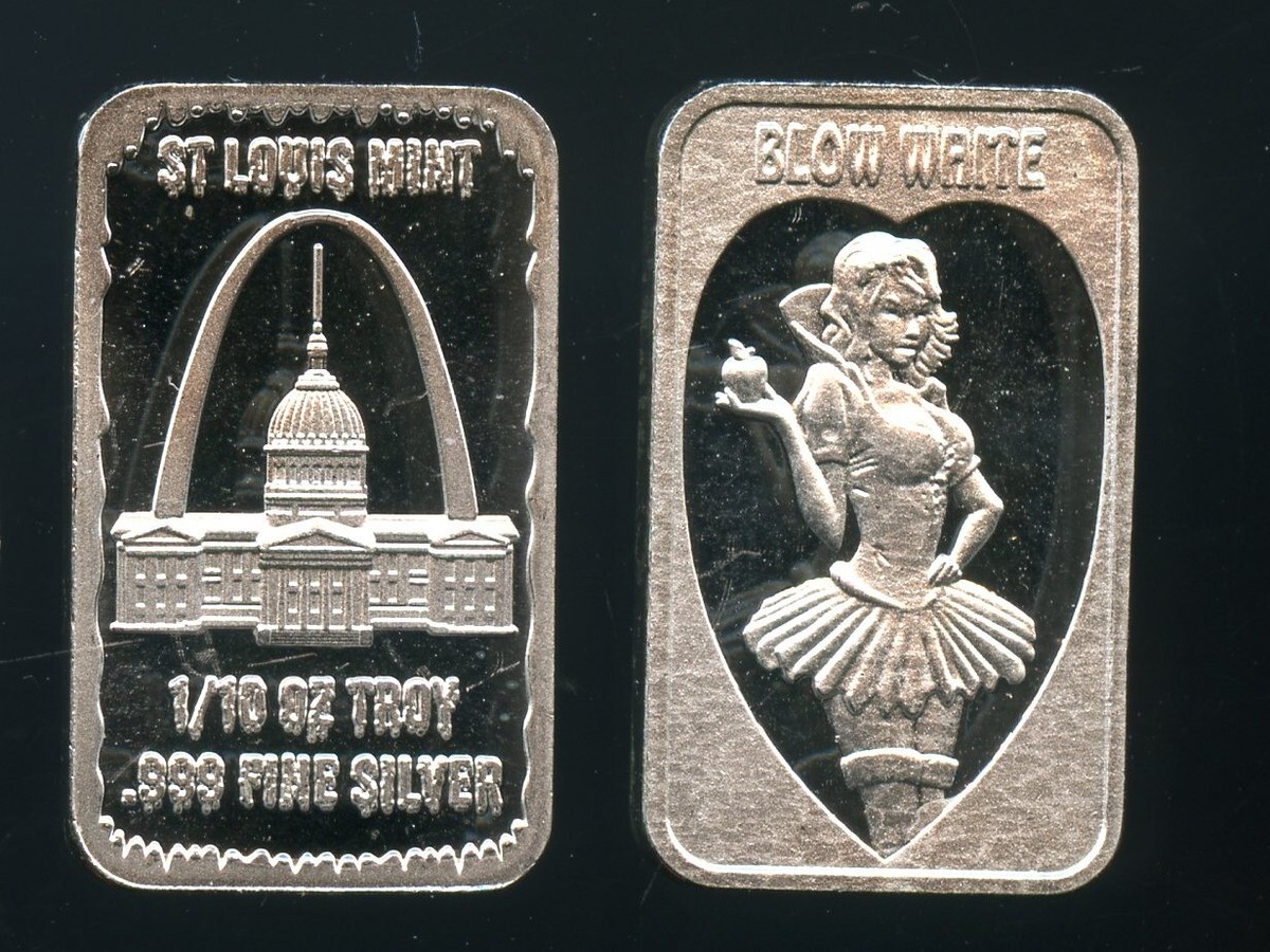 STL St Louis Mint BLOW WHITE Snow White 1/10th OZ 999 Fine silver
