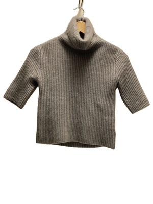 LEINWANDE knit sweater back open short sleeve high neck (thick  