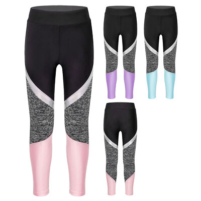 Mädchen Sporthose Sport Leggings Farbblock Laufen Workout Yoga Hose Jogginghose