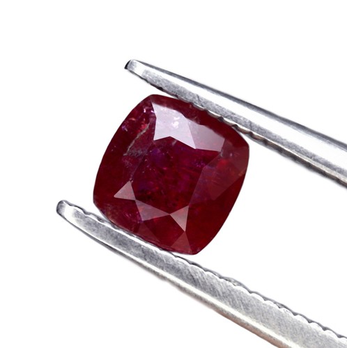 Certified 0.81ct Natural Untreated Hot Red Ruby Unheated Madagascar 5mm Cushion - Picture 2 of 7