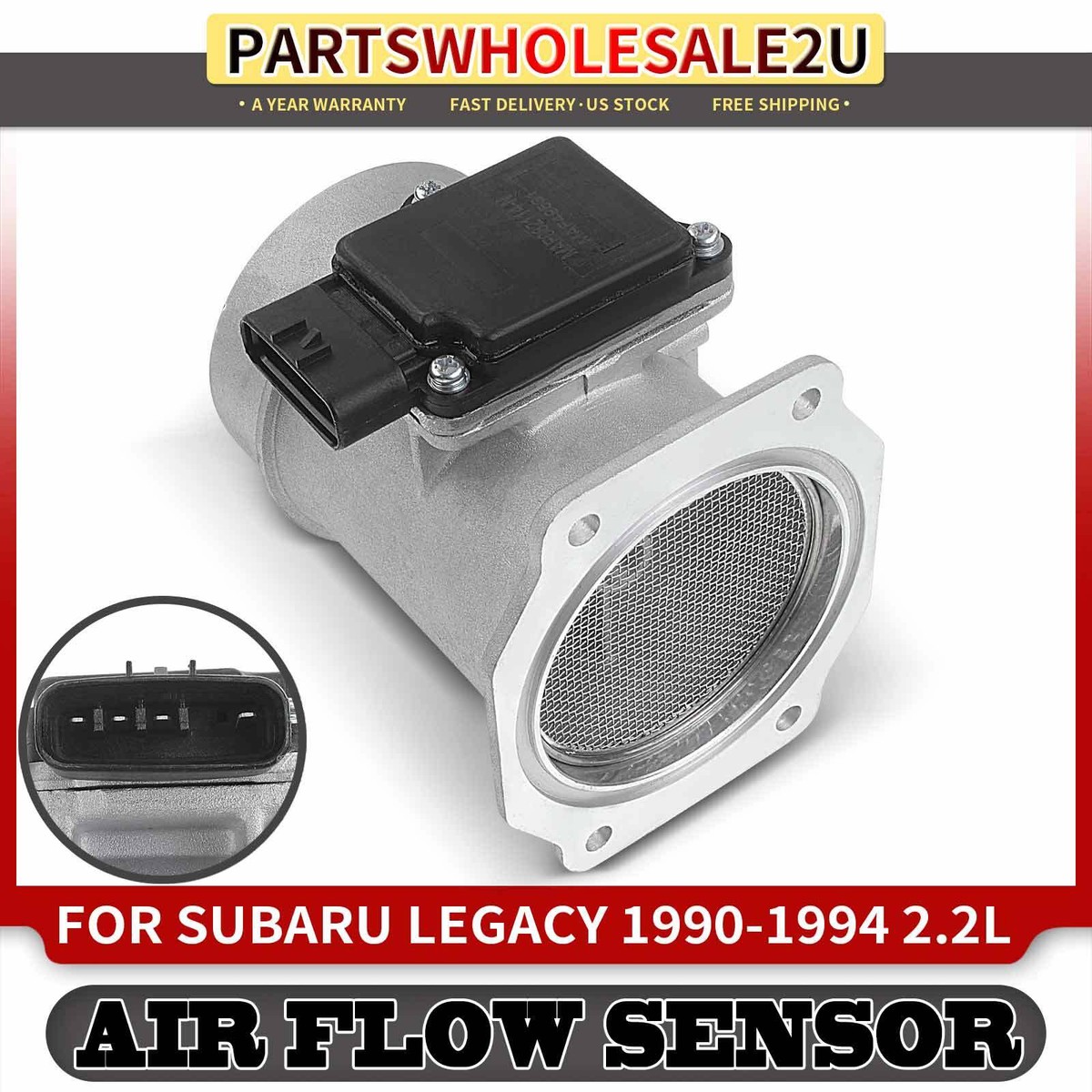 Mass Air Flow MAF Sensor for Subaru Legacy 1990 1991 1992-1994 2.2