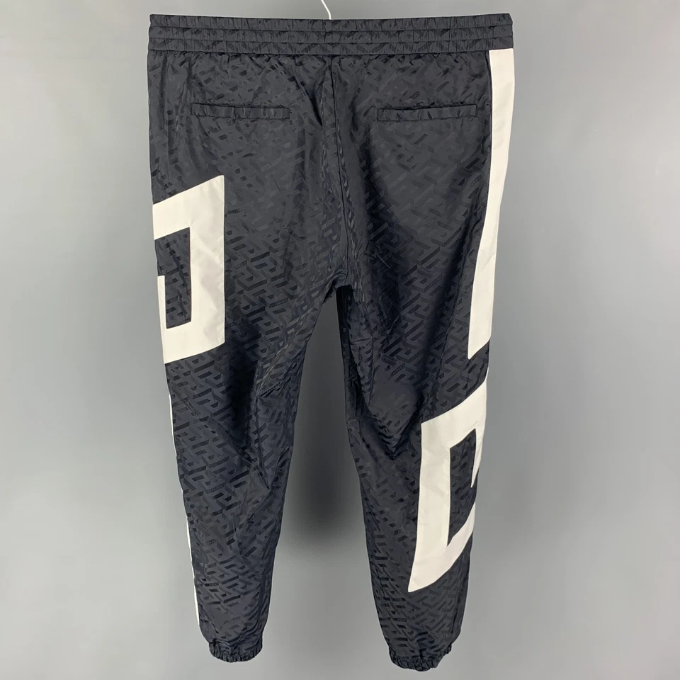 VERSACE Taille 38 Marine Blanc Couleur Bloc Pantalon Décontracté - Photo 3/4