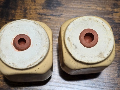 Vintage Butterfly Canisters Tan/yellow Set Of Two Retro Bohemian Kitchen Decor - Picture 13 of 14