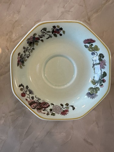 Lot of 4 Adams Calyx Ware Ming Jade Flat Cream Soup Bowl & Saucer Double Handle - Picture 11 of 24