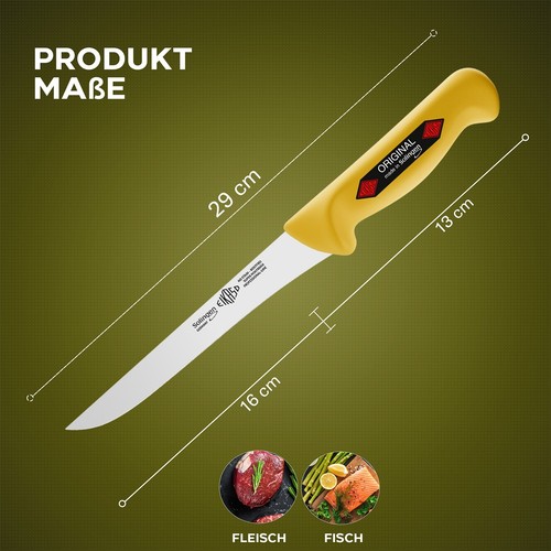 EIKASO Ausbeinmesser 16cm gelb made in Solingen - Bild 5 von 16