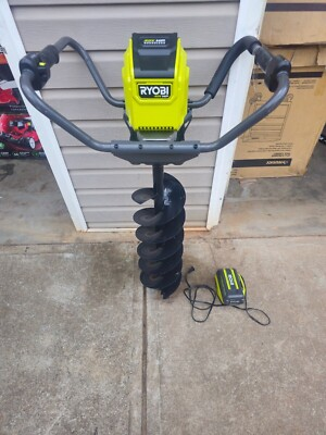 #ad RYOBI 40V HP Brushless Earth Auger 8 in. Bit Kit W 4Ah Battery amp; Charger $364.44