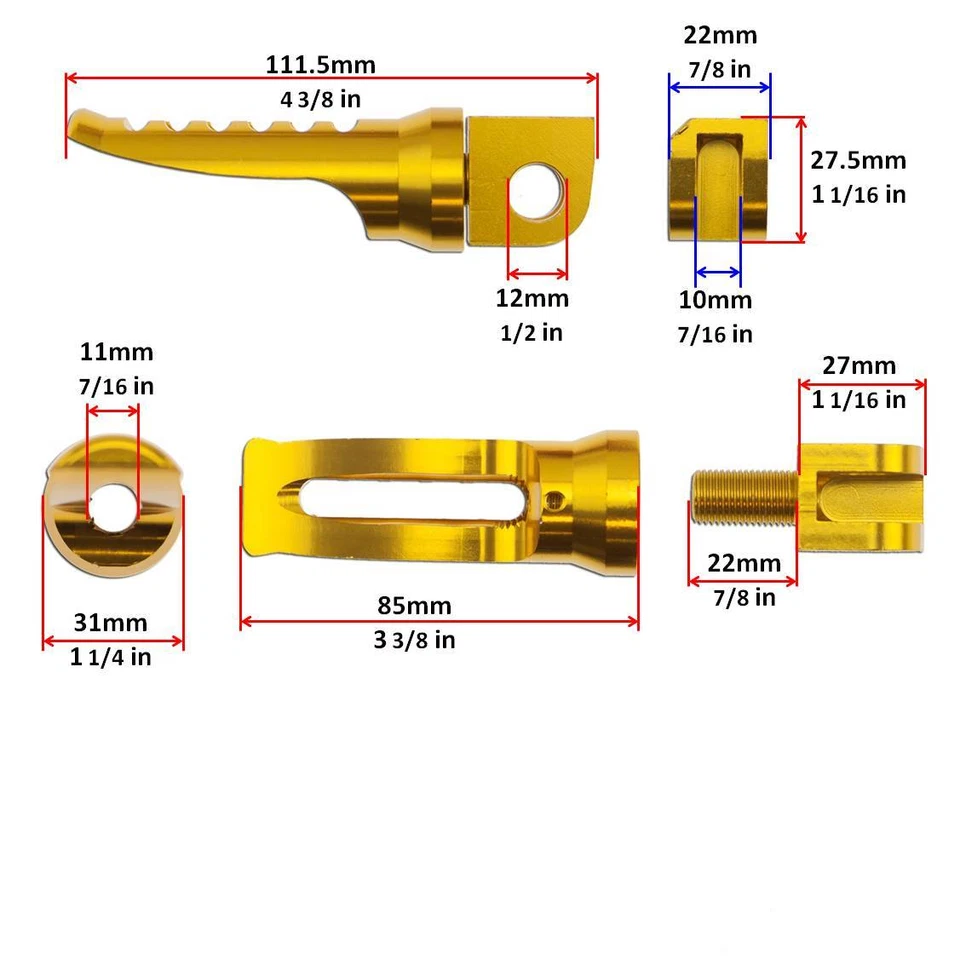 Комплект подставок для ног Rider Rest Bar Main Gold для Kawasaki Ninja ZX EX Front GP - Изображение 2 из 2