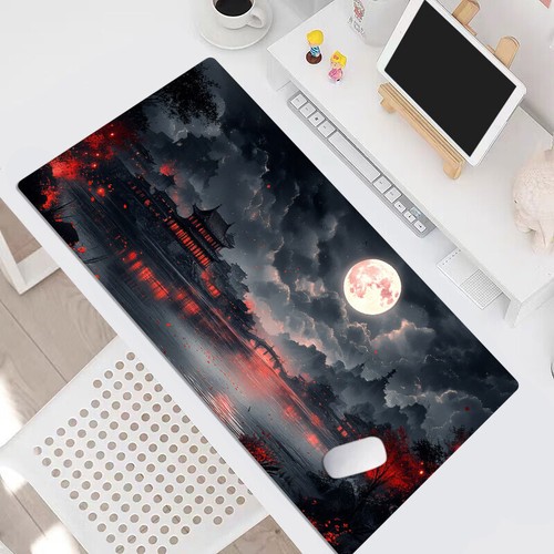 Japanese Style Full Moon Mouse Desk Pad for Keyboard Desk Mat 31.5x15.7 inch - Picture 4 of 6