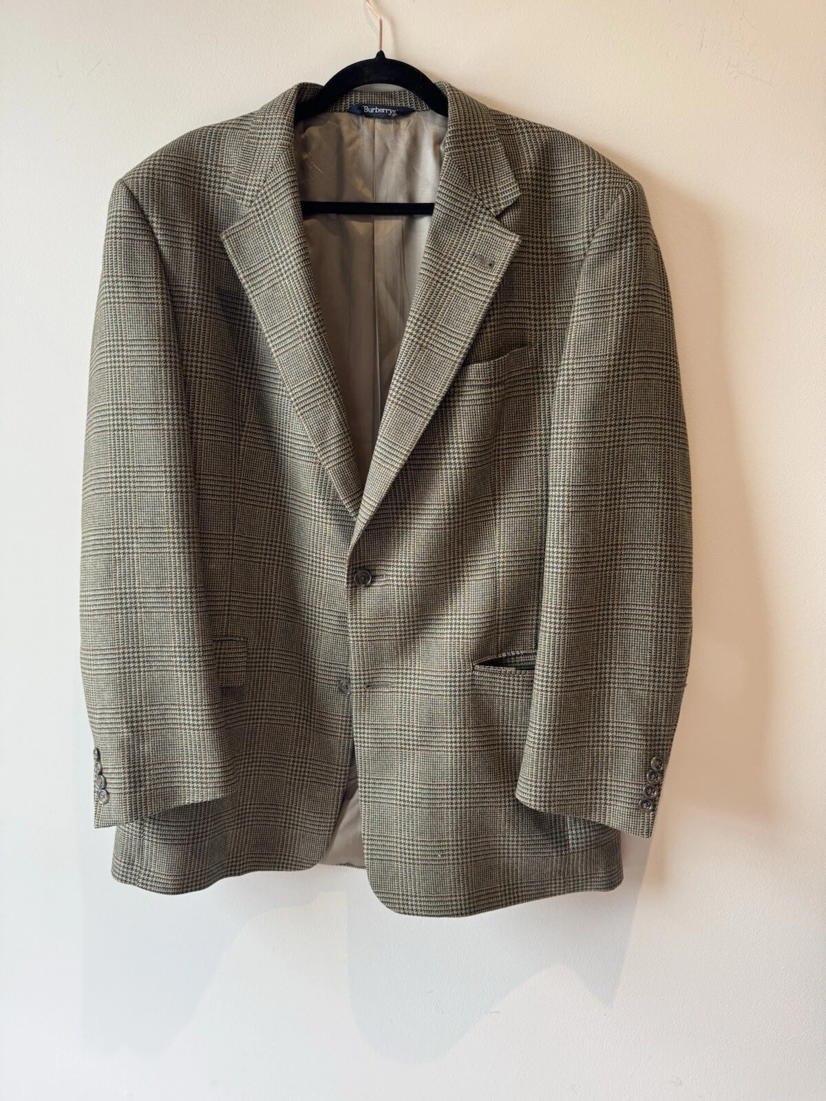 Blazer cappotto sportivo Burberry vintage tweed marrone 46 made in USA