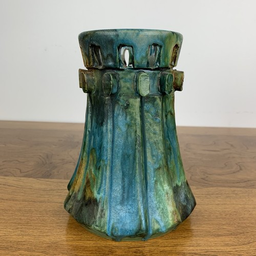 Alvino Bagni Sea Garden Vase Blue Green Handmade MCM Italy Italian Pottery Vtg - Picture 2 of 12