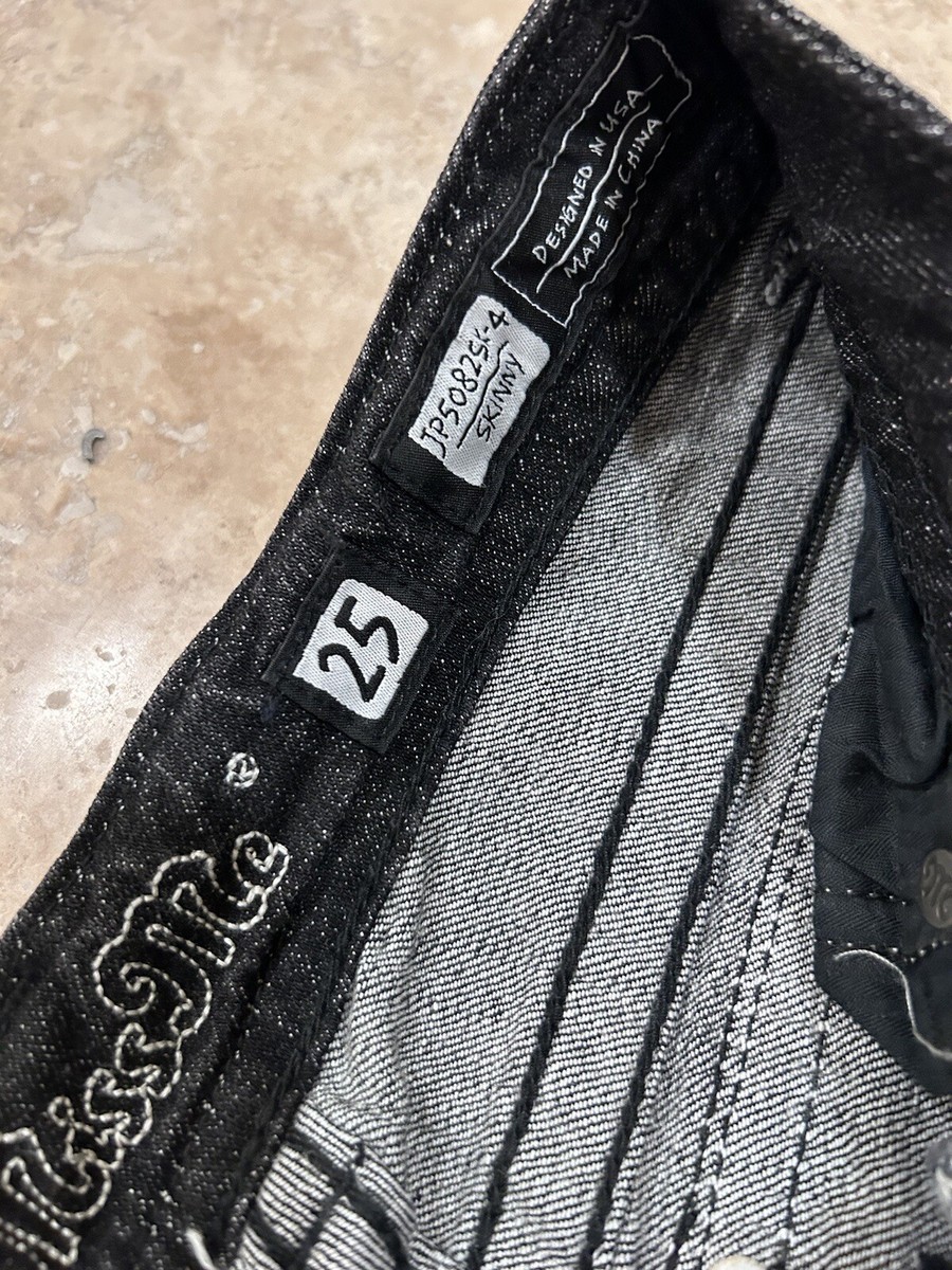 Miss Me Jeans 25 Black Skinny Angel Wings Very Good