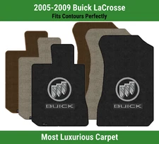 Lloyd Luxe Front Mats for '05-09 LaCrosse w/Stacked Shield w/Silver on Graphite 