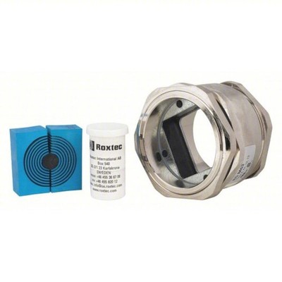 ROXTEC GLAND M63/1 Cable Gland: 1 Ports, Brass, 0.374 to 1.280 cable or pipe